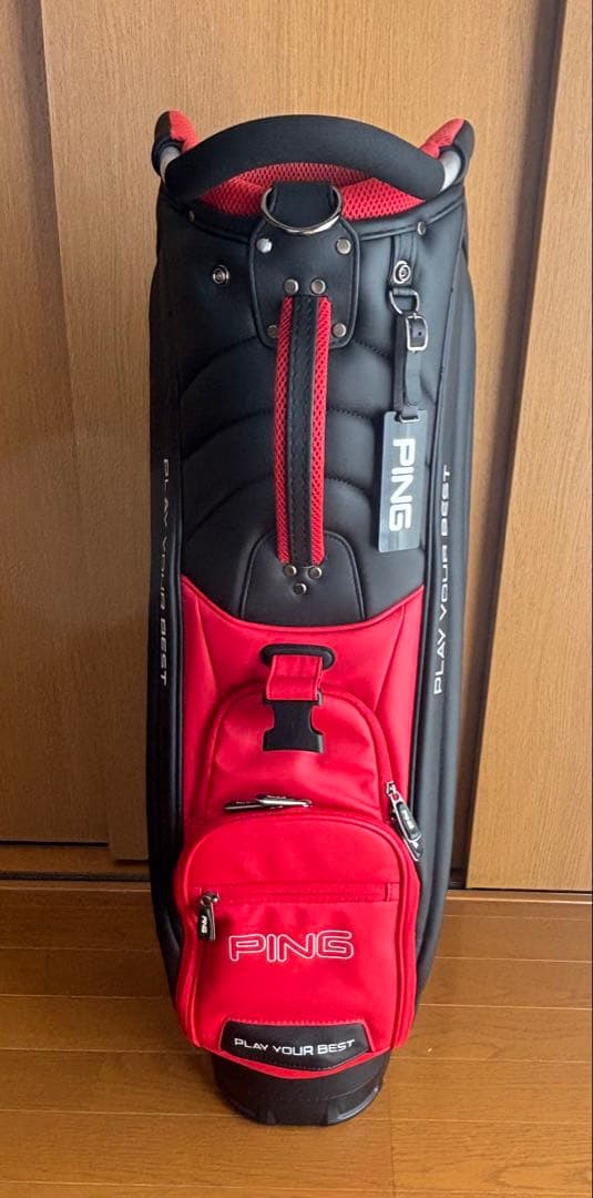 PING ゴルフキャディバッグ 黒/赤
