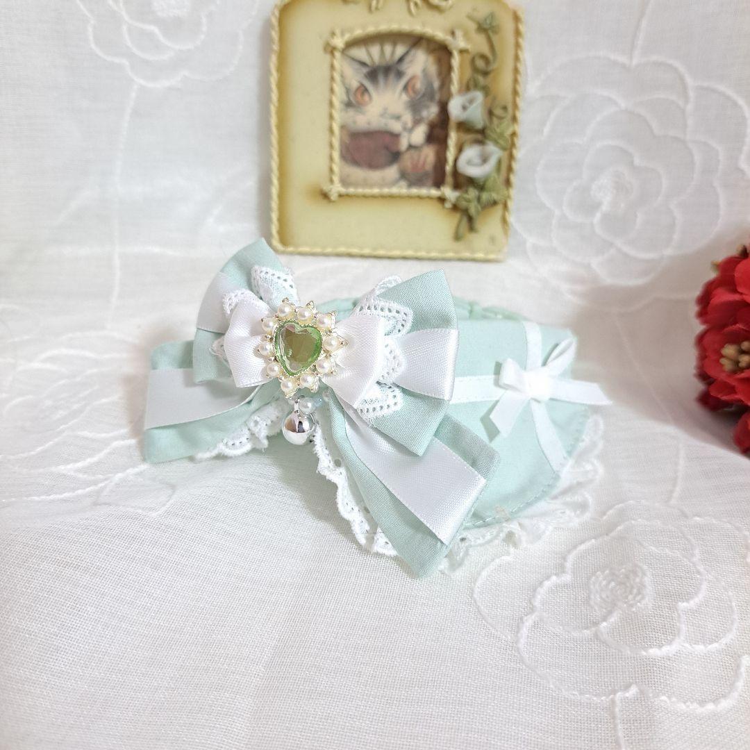 バレンタインBOX(ミント)わんちゃん猫ちゃん用襟付き首輪