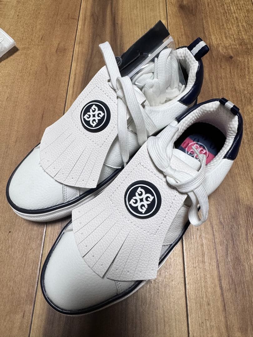 即発送！G4ゴルフシューズ ホワイト フリンジデザイン