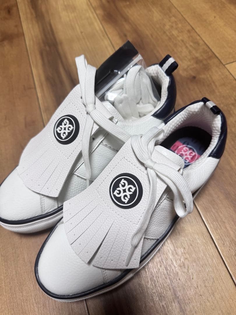 即発送！G4ゴルフシューズ ホワイト フリンジデザイン