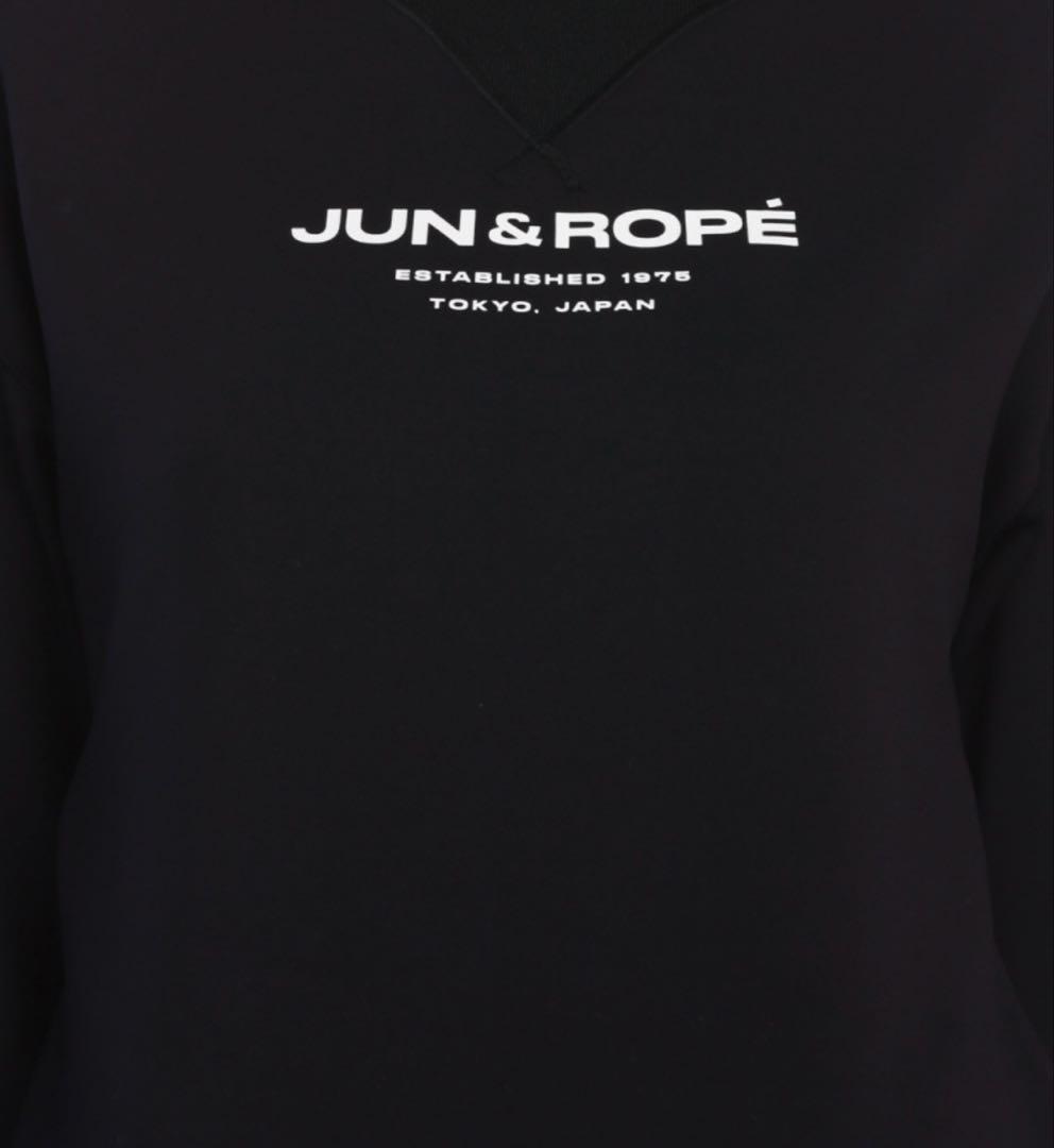 新品タグ付き　JUN&ROPE PLAYロゴ　プルオーバー　黒　Ｌ　セットアップ