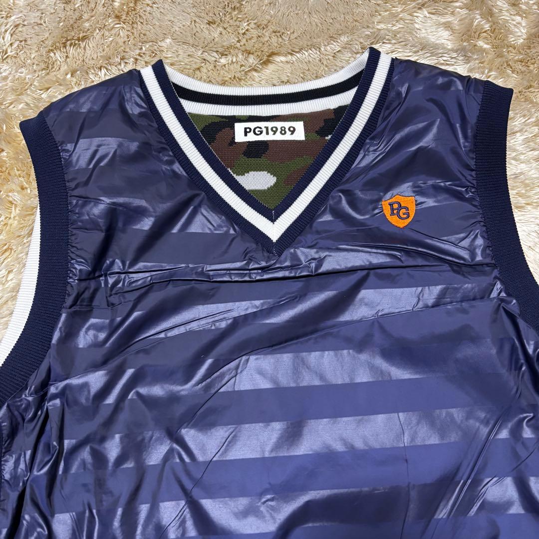 【リバーシブル】PEARLY GATES Vネックリバーシブルベスト 6 迷彩柄