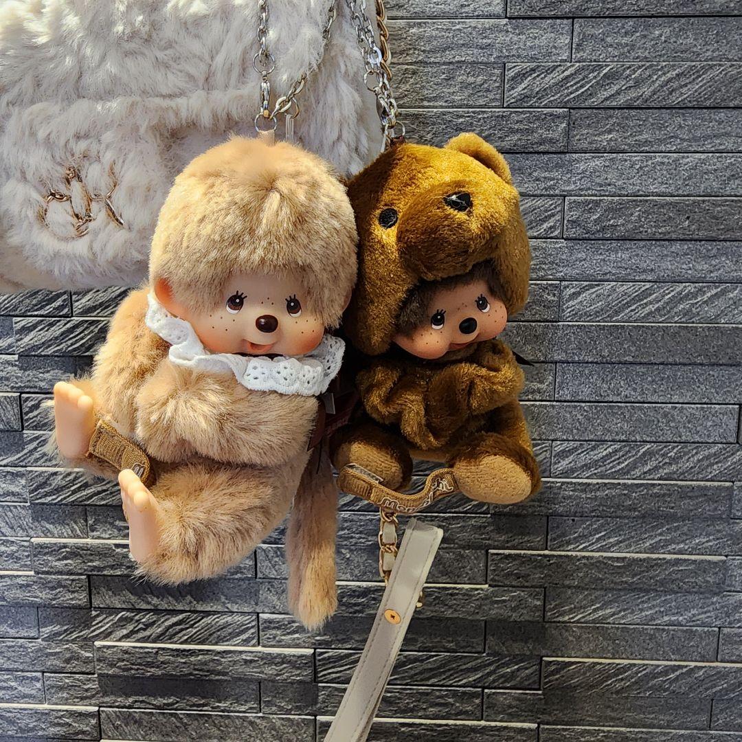 モンチッチグローブホルダーバッグチャームキーチェーンスウィートブラウンクマ2点