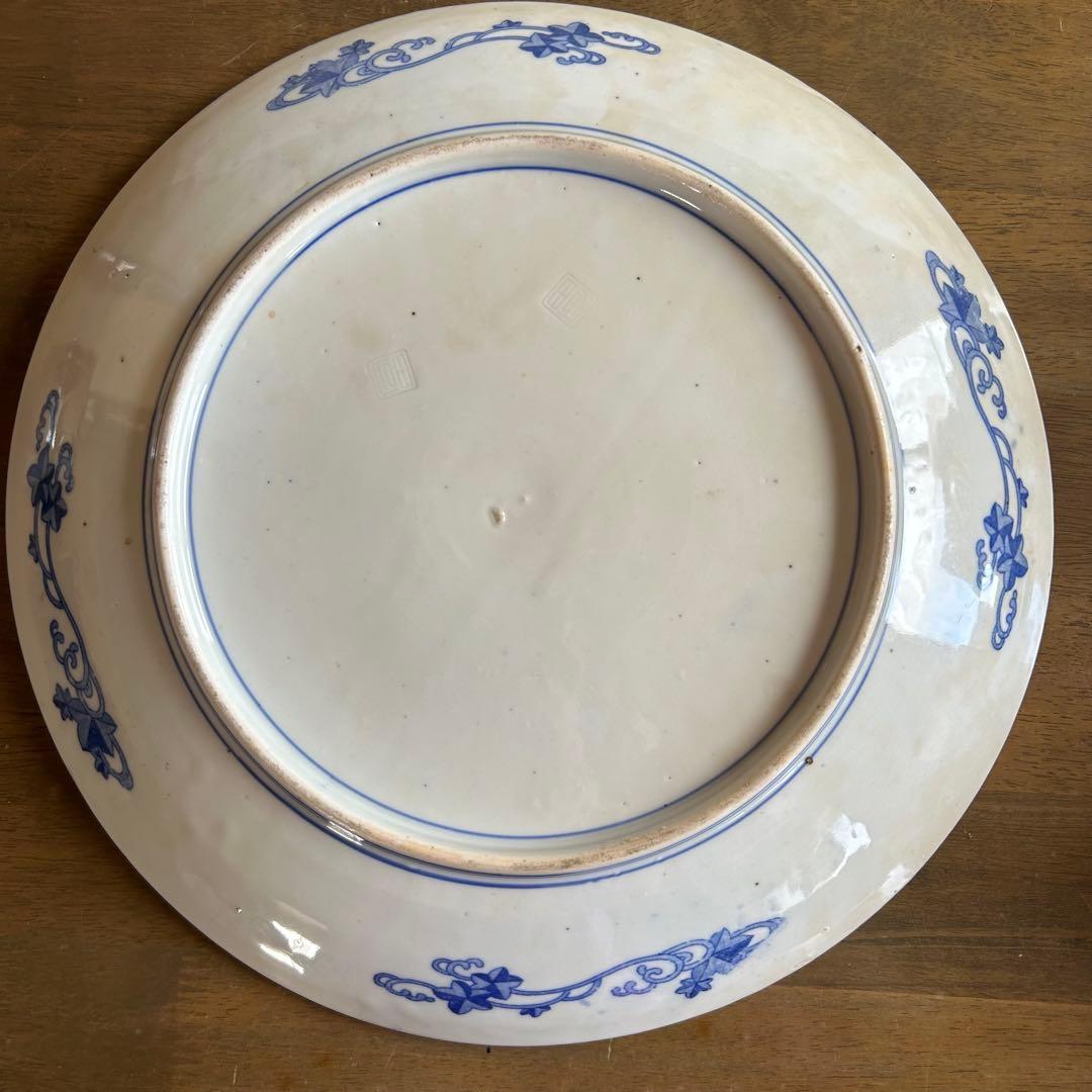 伊万里焼 染付 印判 波乗りうさぎ 明治時代 中国美人画 コレクター収集品