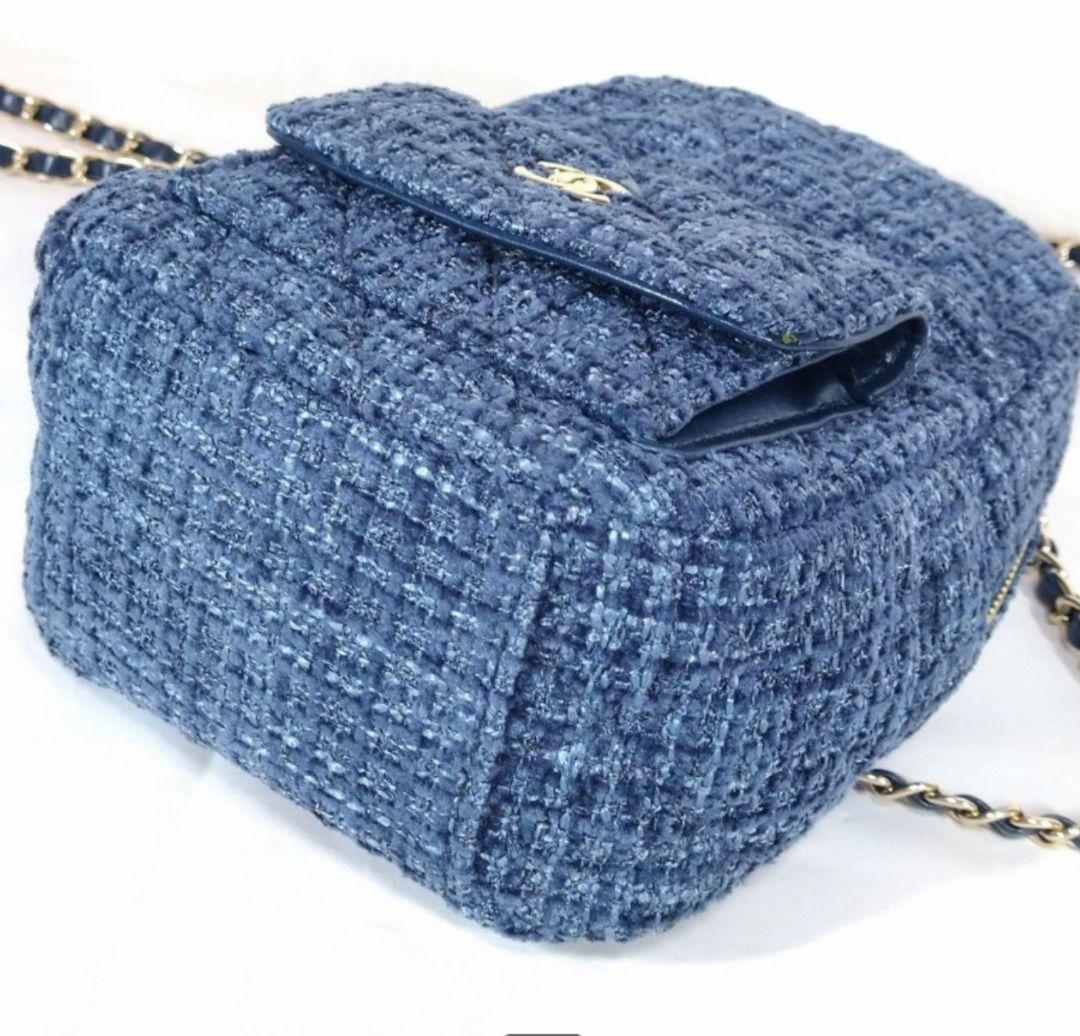 CHANEL ツイードバックパック ネイビー