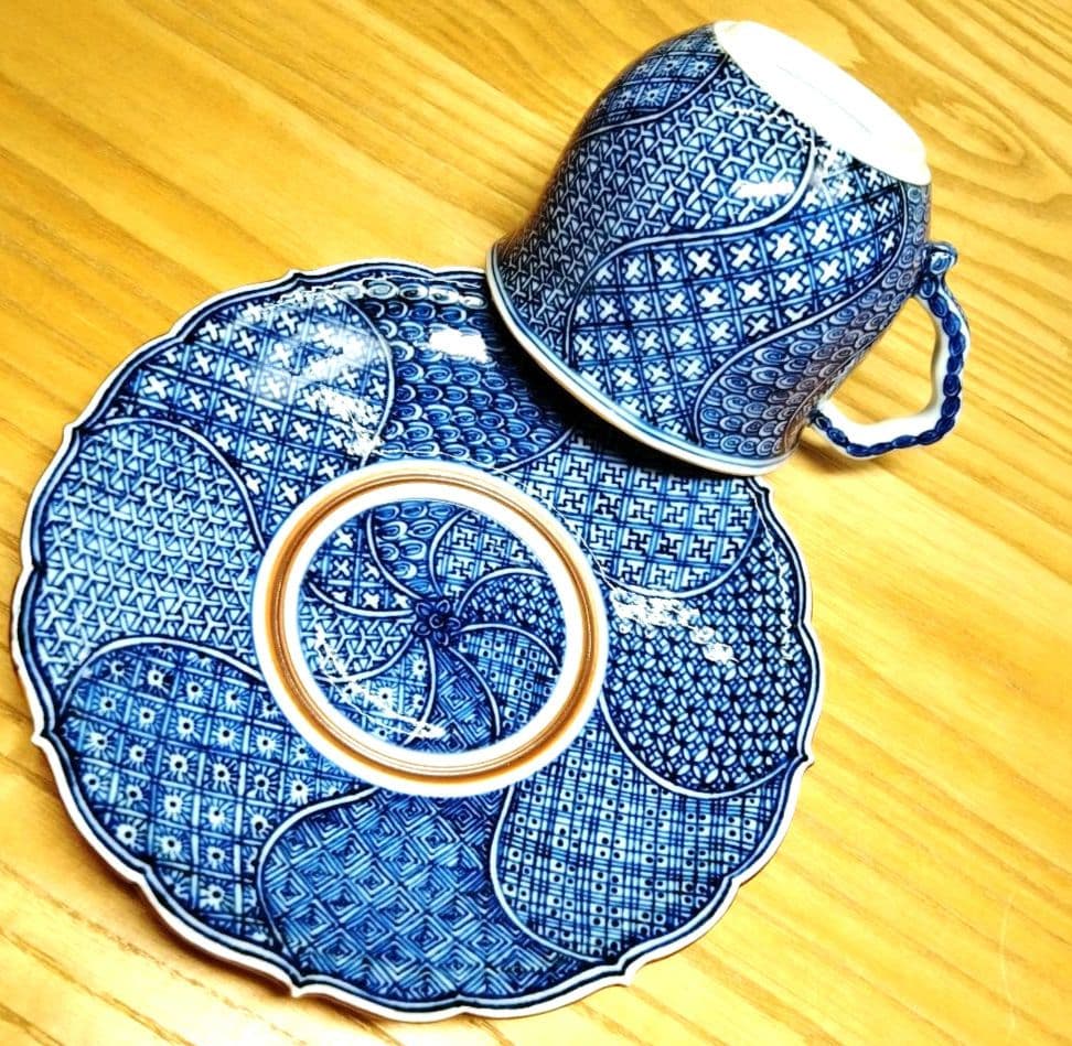 ☆ 平安春晃 清水焼 祥瑞コ―ヒ―碗皿