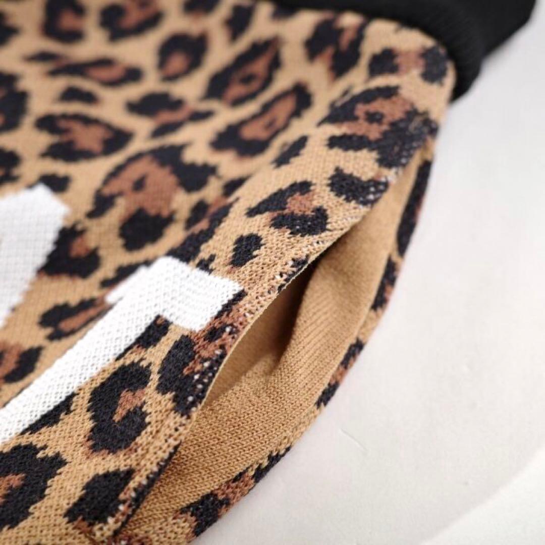 【PEARLY GATES】秋冬 レオパード柄 ニット ストレッチスカート0番S