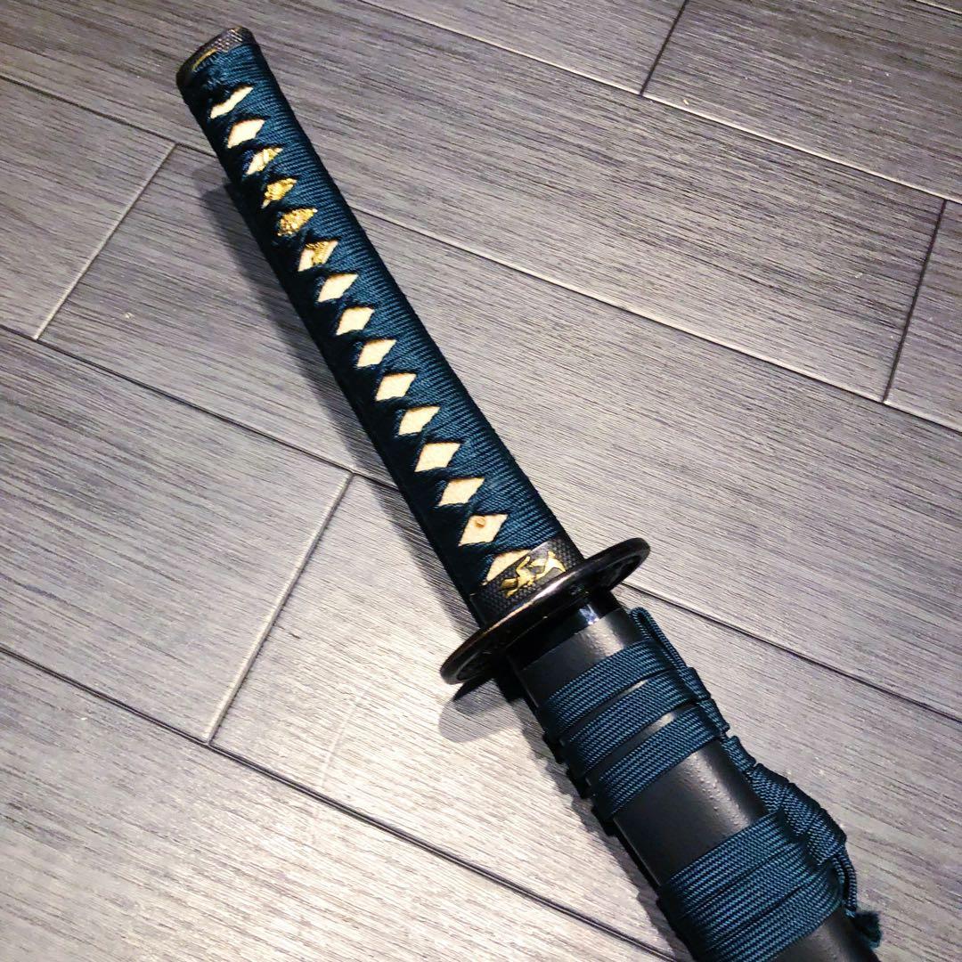 高級模造刀　居合刀　樋入り刀身　緑拵え　太刀　本格模造刀