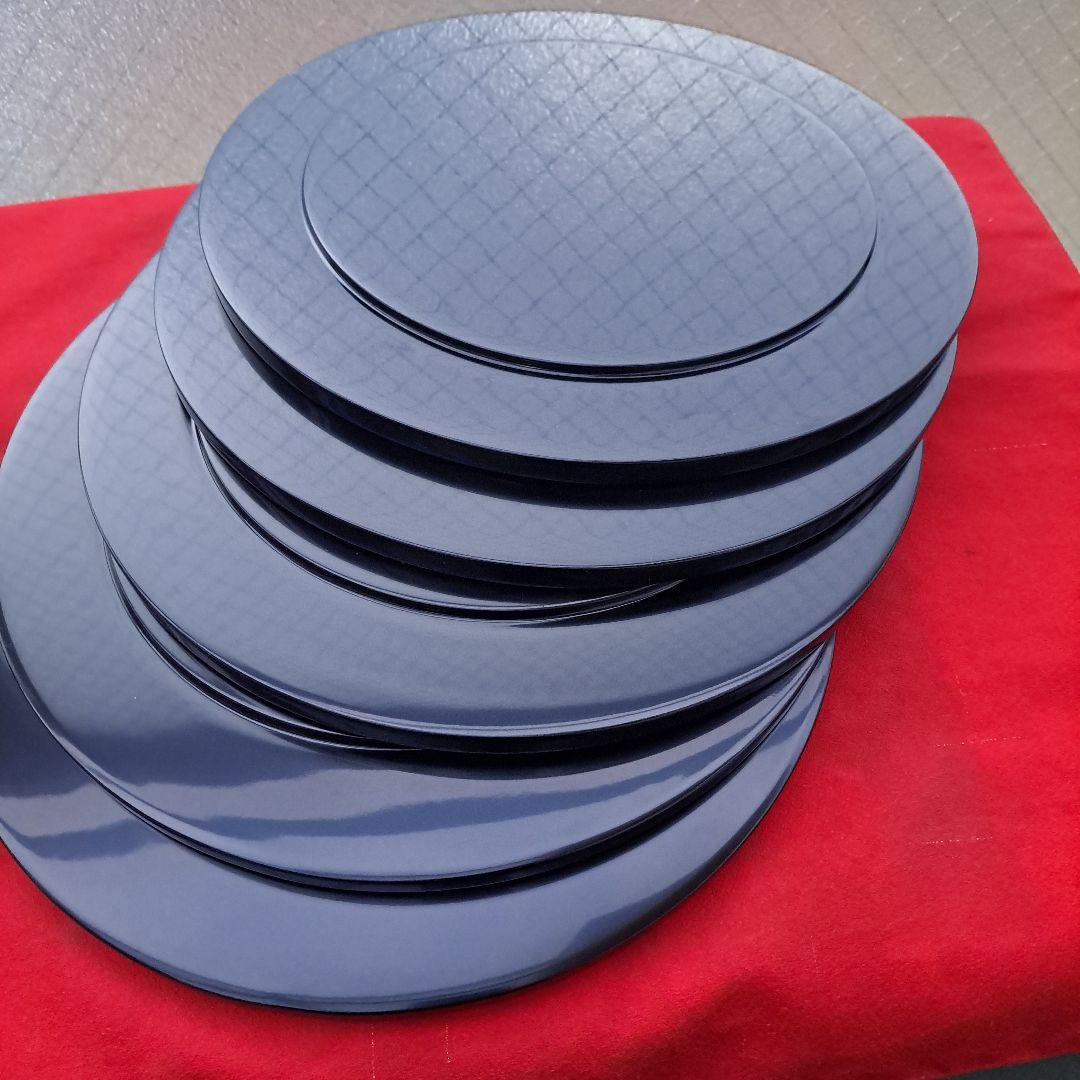 【輪島塗　尺サイズ　卓上膳×5客】布着本堅地　輪島屋本店　未使用/長期保管