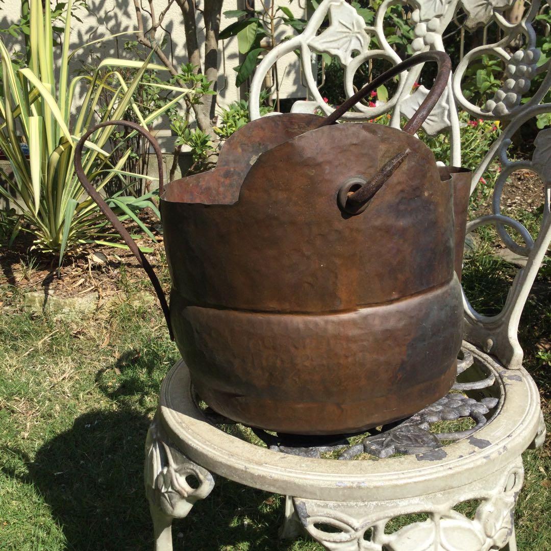 Antique アンティーク　炭入れ？　鉢カバー　オブジェ　古道具