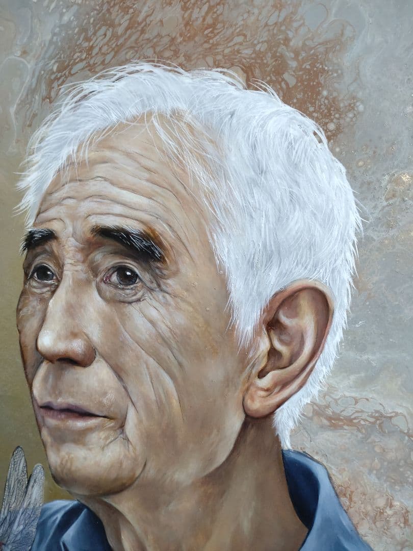 油絵【赤トンボ】1点物の原画/作者サイン入/F10号キャンバス