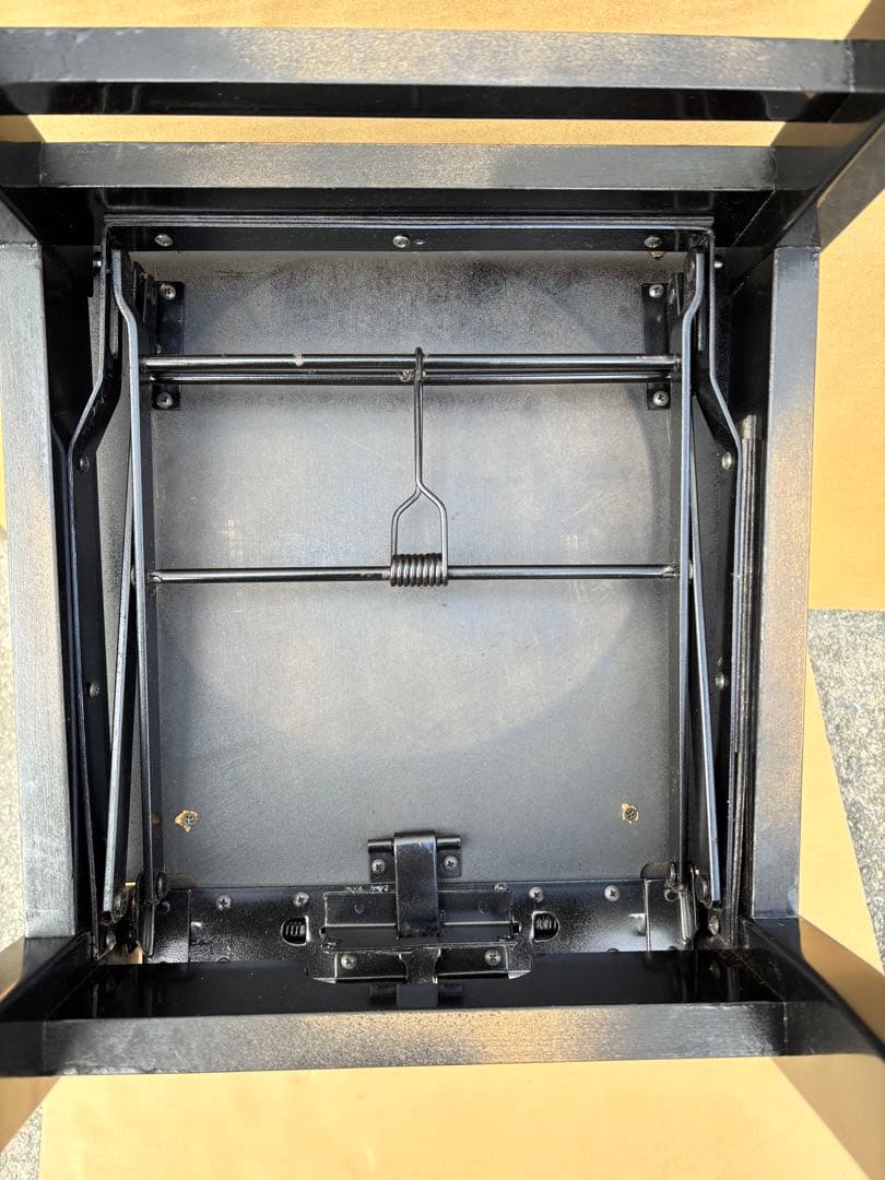 美品　背もたれ付ピアノ椅子　足部フェルト付き　黒い座面③