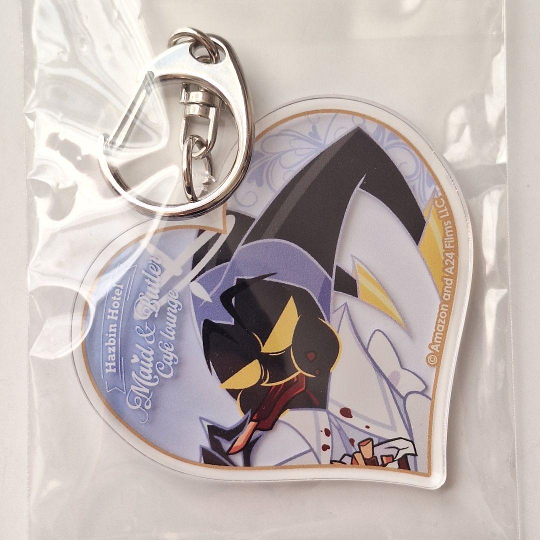 ハズビンホテル アダム ハートキーホルダー スクエア缶ケース