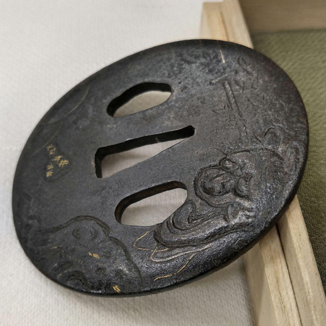 紅葉狩り　鍔　般若　鬼女　紅葉　鐔　刀装具　時代武具　日本刀　居合　アンティーク