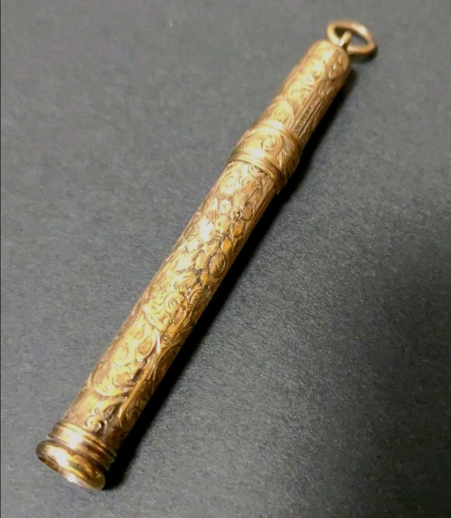 Sampson Mordan　9金　ペンシルホルダー　花柄
