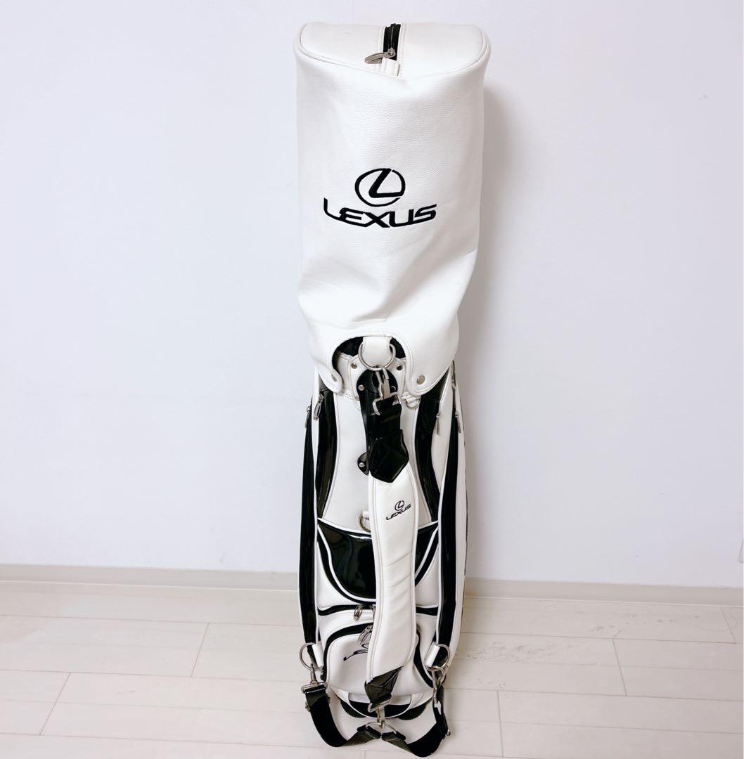 【美品】LEXUS キャディバッグ ホワイト/ブラック 清掃済み