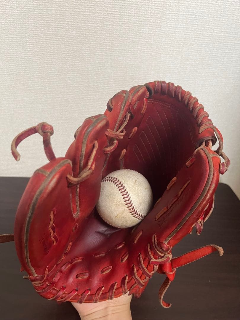 ミズノ　グローバルエリート　硬式グローブ　 投手用　左投げ用　赤色(レッド)