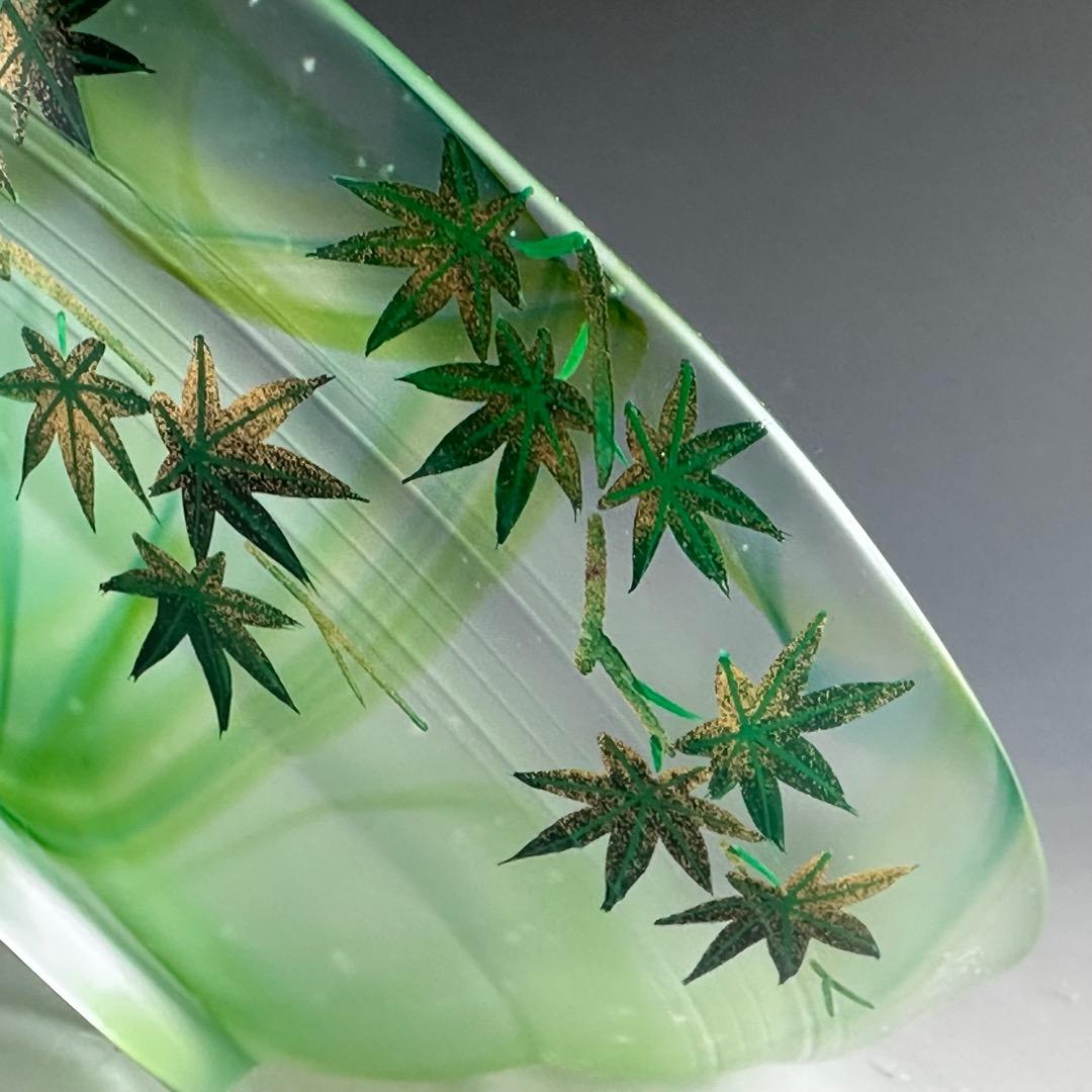 茶道具　ガラス　青楓絵　平茶碗　関吉昭　蒔絵　吉田華正　夏　涼しげ　硝子　抹茶