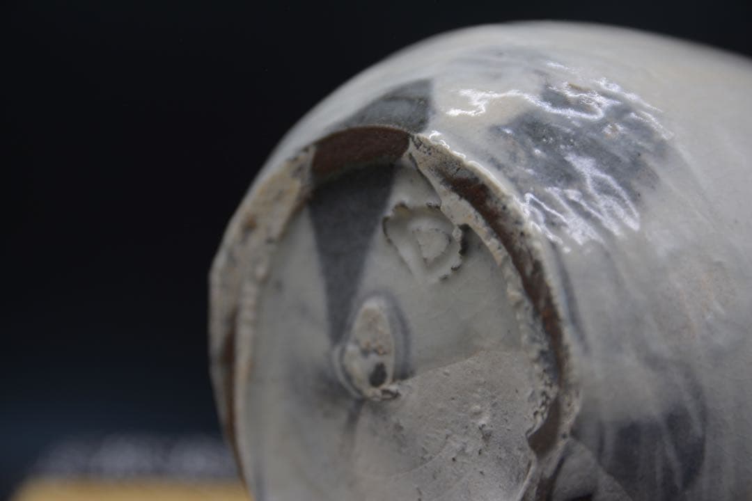 【金重素山】鶴山窯 粉引 徳利 共箱