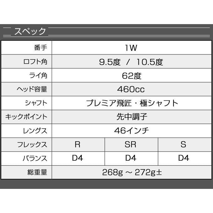 【新品】高反発ドライバー ダイナミクスプレステージ プレミア飛匠・極シャフト