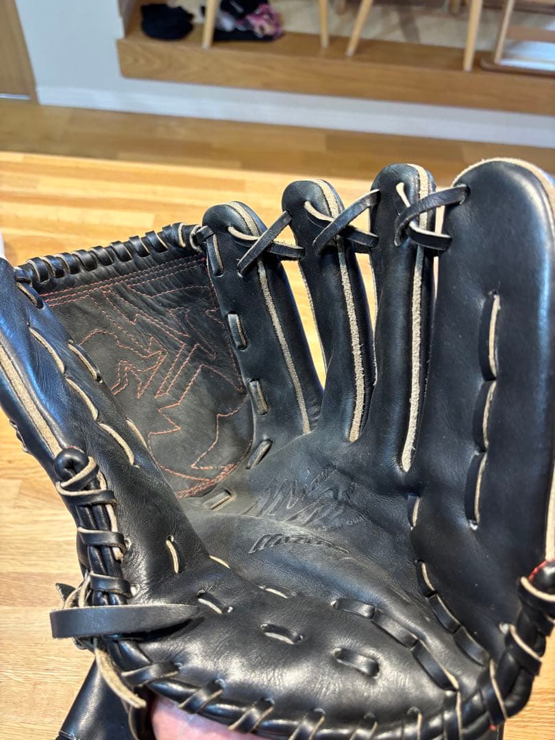 最終価格　Mizuno Pro ミズノプロ　グローブ 黒 レザー 投手用