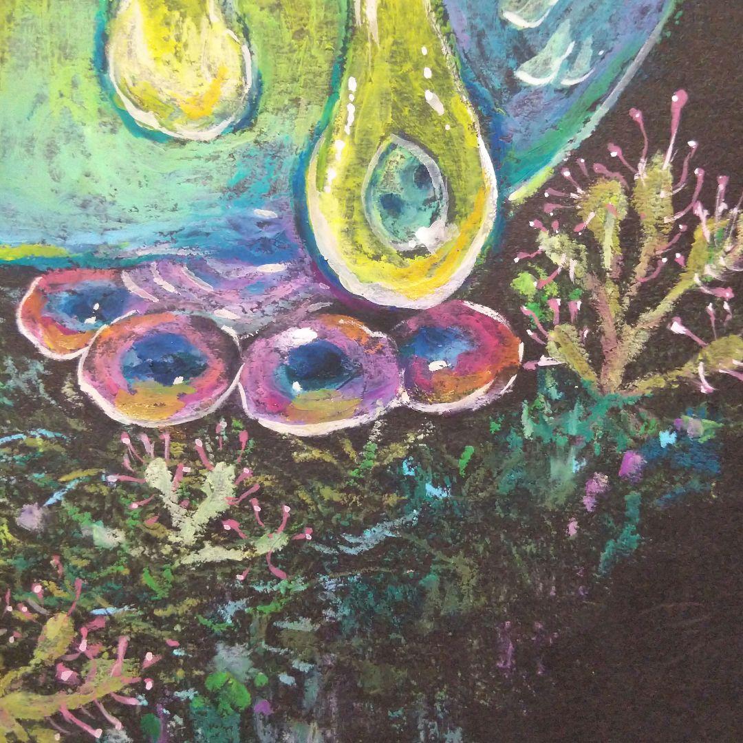 モウセンゴケ 原画 現代アート 絵画 画家 多肉植物 苔 キモカワ ポップ 創作