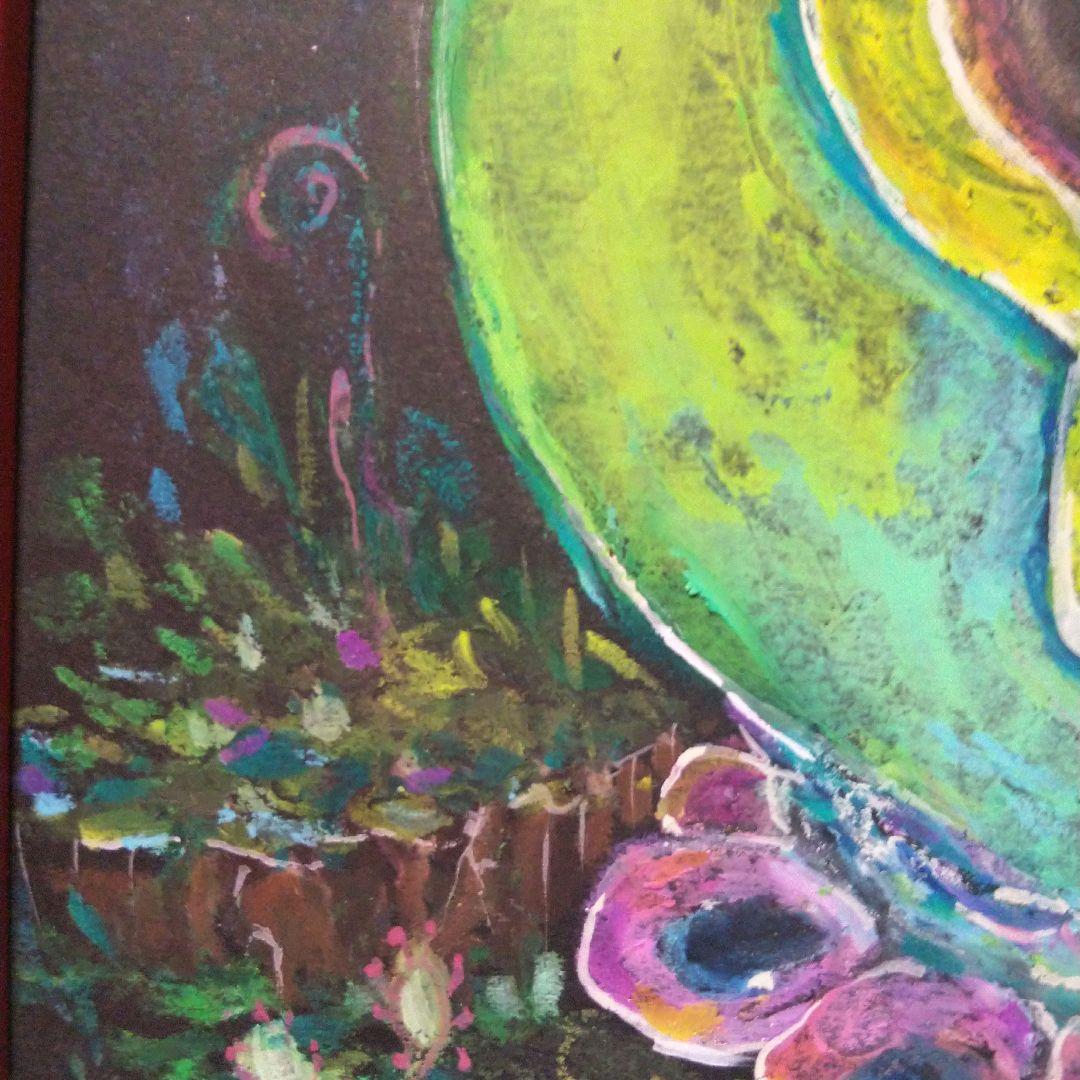 モウセンゴケ 原画 現代アート 絵画 画家 多肉植物 苔 キモカワ ポップ 創作