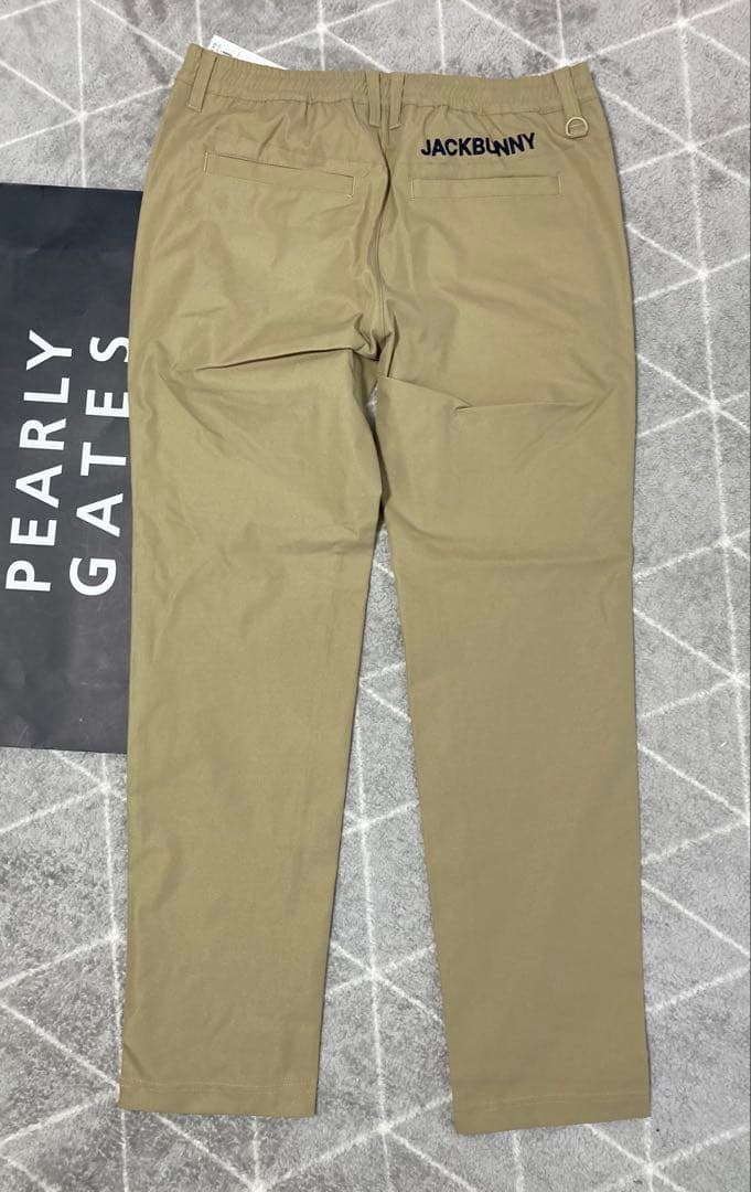 新品 パーリーゲイツ ジャックバニー ポリエステルツイルパンツ(4)M/ベージュ
