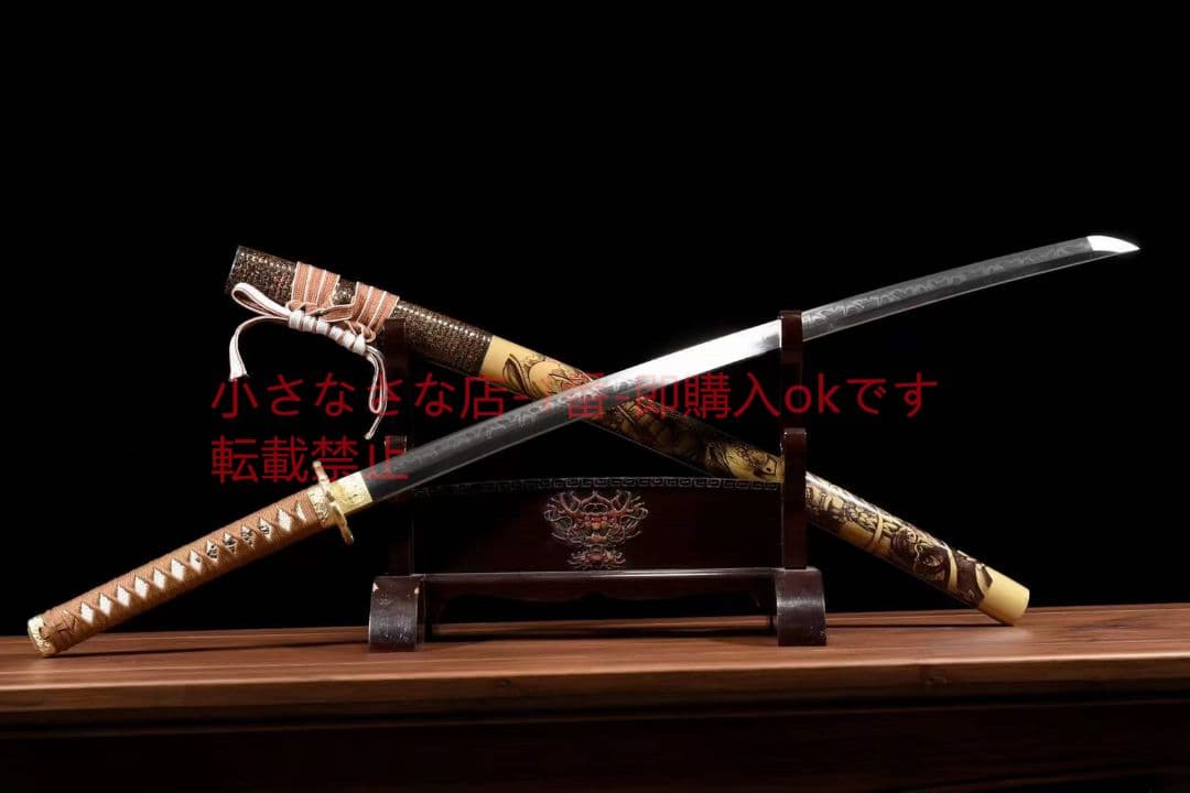 『仏魔』T10覆土焼刃風葉紋侍刀  古兵器 武具 刀装具 日本刀 模造刀 居合刀