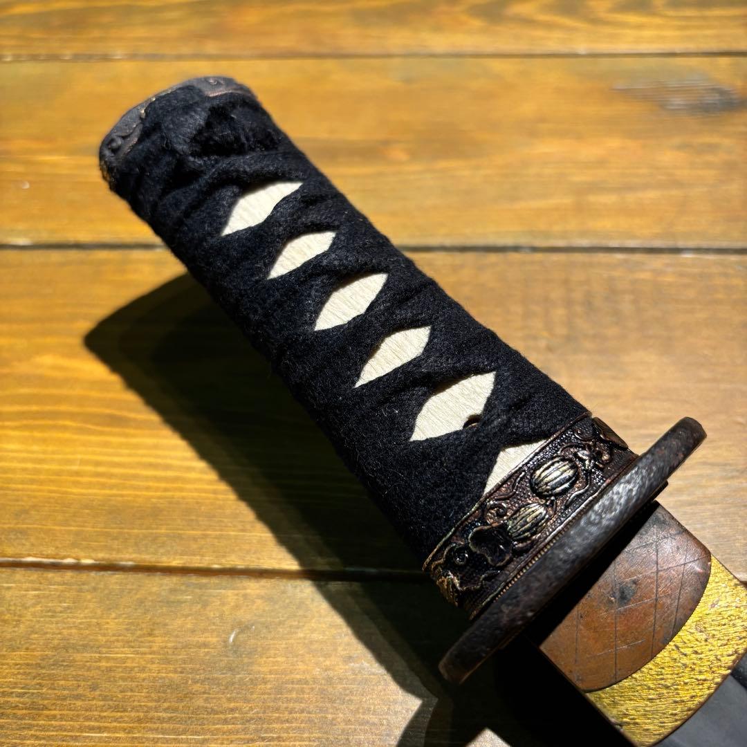 日本刀残欠クラフトナイフNo.77 播磨大掾藤原重高 茎 裏銘有り