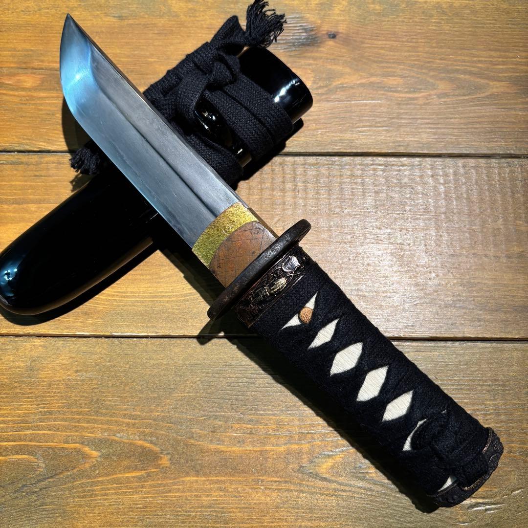 日本刀残欠クラフトナイフNo.77 播磨大掾藤原重高 茎 裏銘有り