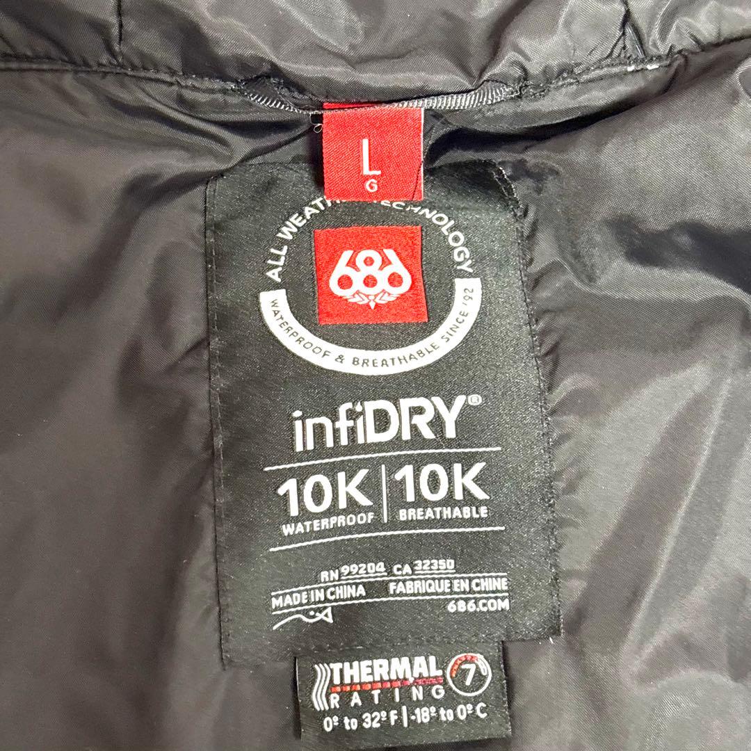 ✨美品✨686 スノーボードウェア ブラック L　黒　迷彩　カモフラ