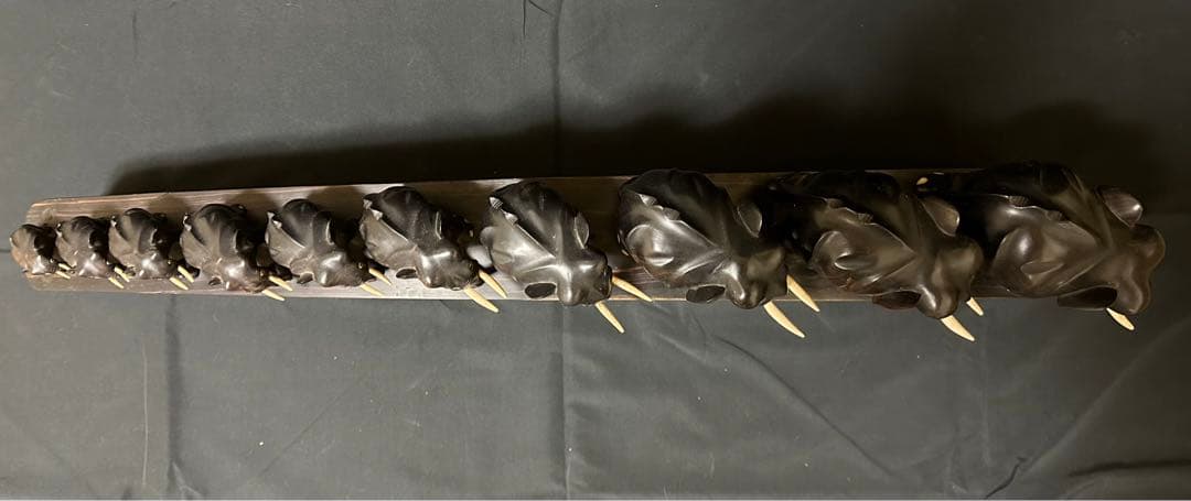 手彫りの象の彫刻 - 高品質エボニー製アート作品（スリランカ製）