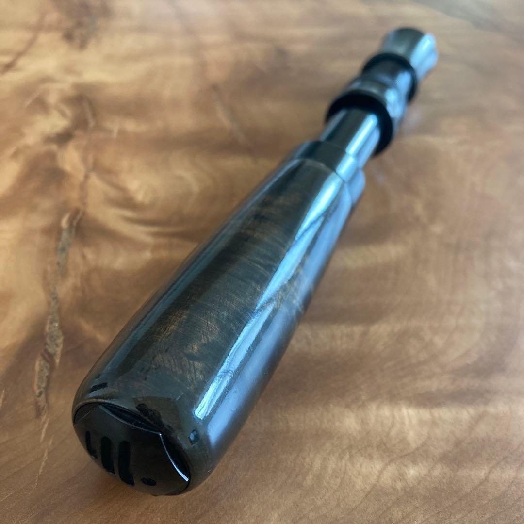 天然木 ロッドビルディング ガングリップ ストレートタイプ 黒 フェルール付属