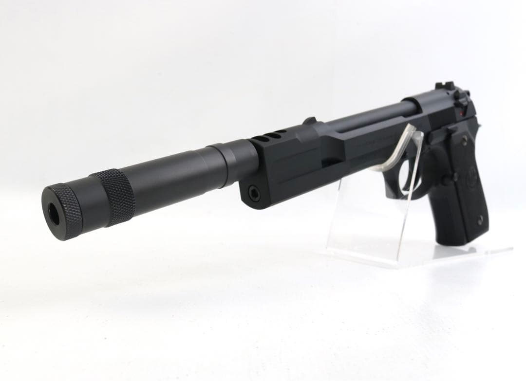 希少 極美品 WA ベレッタ M92FS LEON サイレンサー HW ガスガン