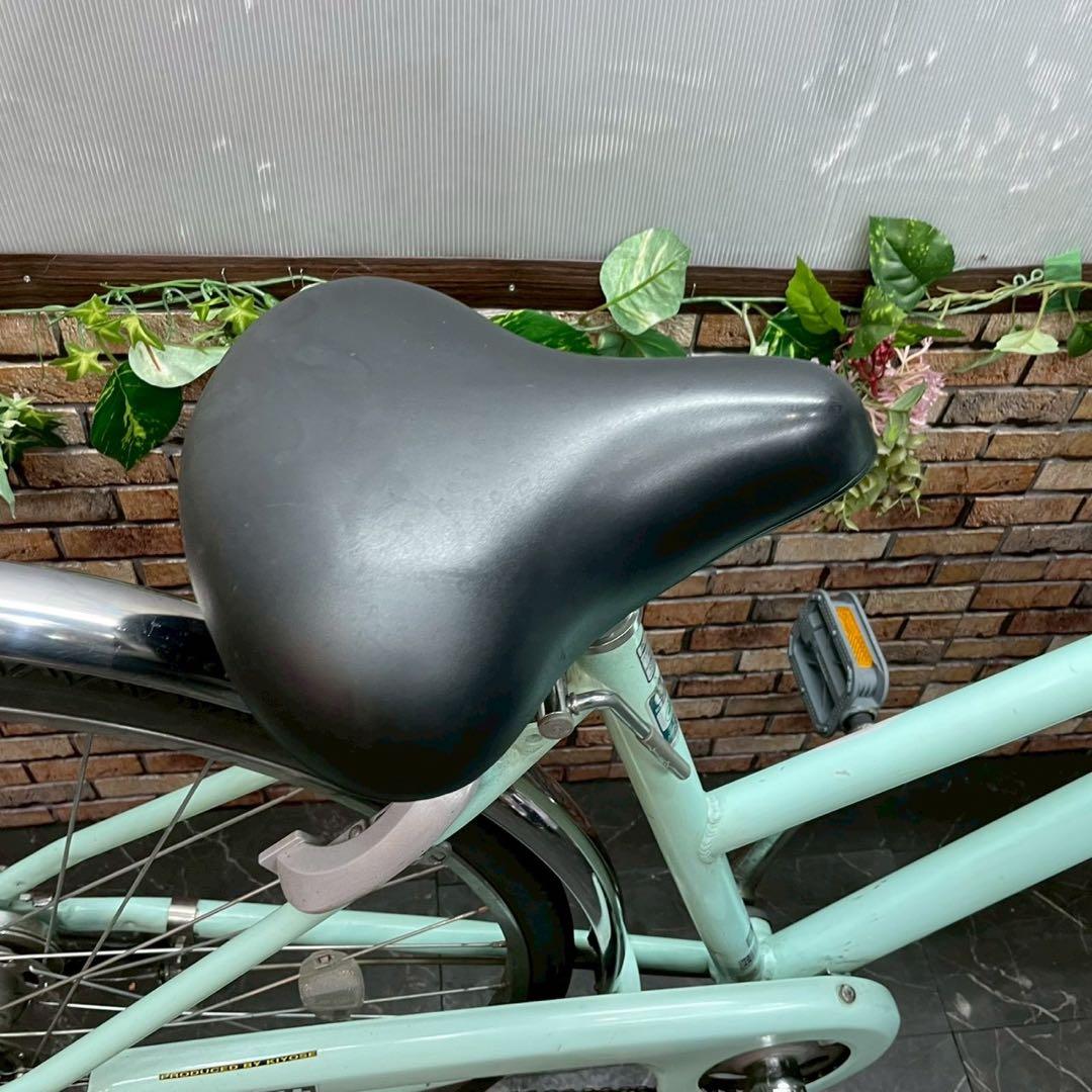【80】一般車 シティー車 ブリヂストン ミントグリーン 27インチ 変速付き