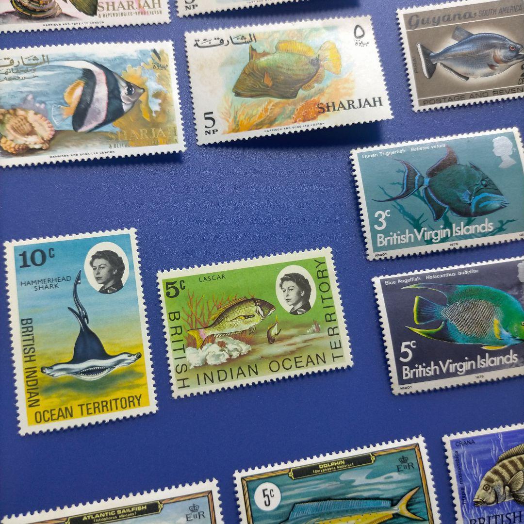 3771 外国切手 国々 魚類 海洋生物 シリーズ 22種 未使用