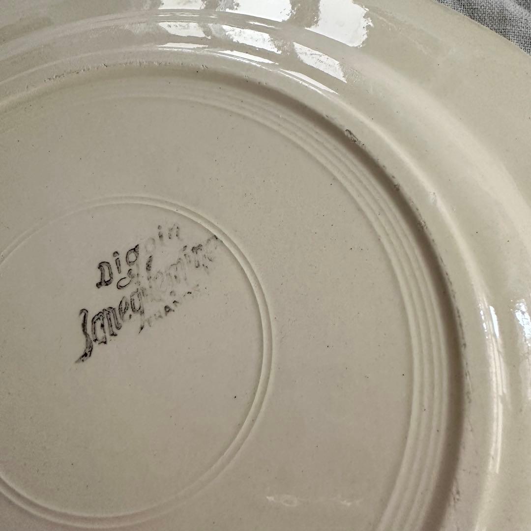 フランスアンティーク サルグミンヌ 花リム 平皿プレート