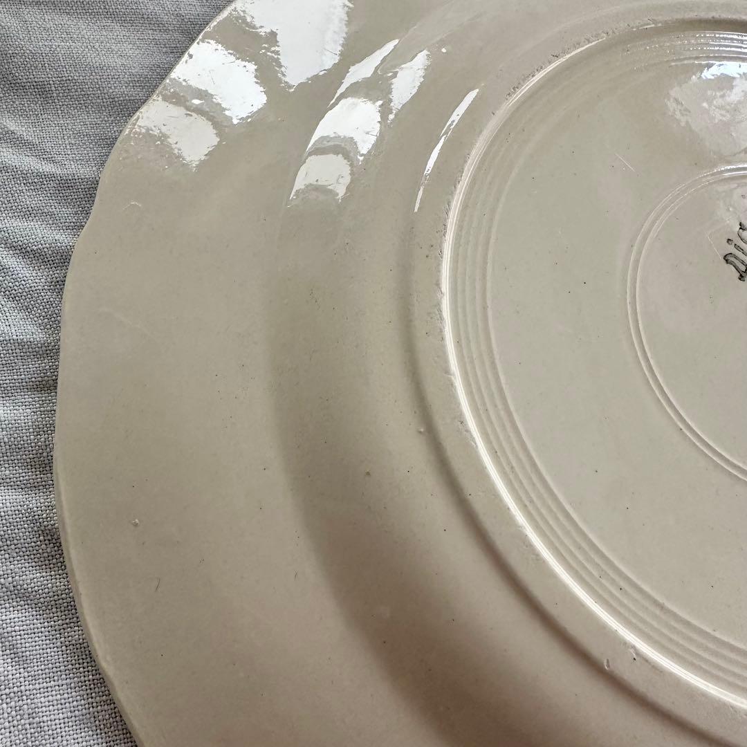 フランスアンティーク サルグミンヌ 花リム 平皿プレート