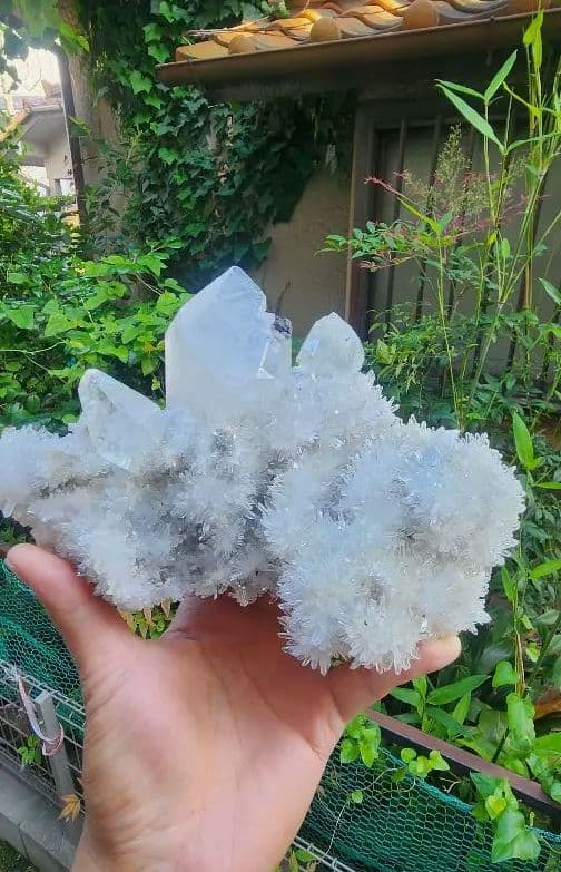 ダイヤモンド方解石入りレムリアンロゼットクォーツ