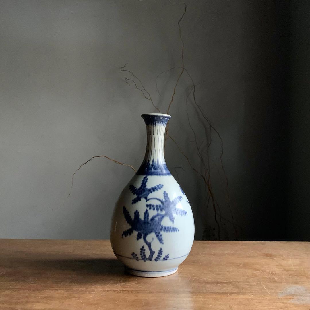 藍九谷 染付瓶 大徳利 古美術 古道具 アンティーク 超希少！