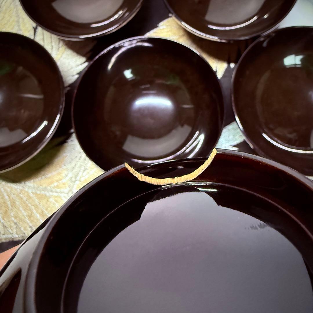 漆器　輪島塗　蒔絵金彩細工　松鶴絵　木製　蓋付椀　お煮物椀　吸物椀　10客　共箱