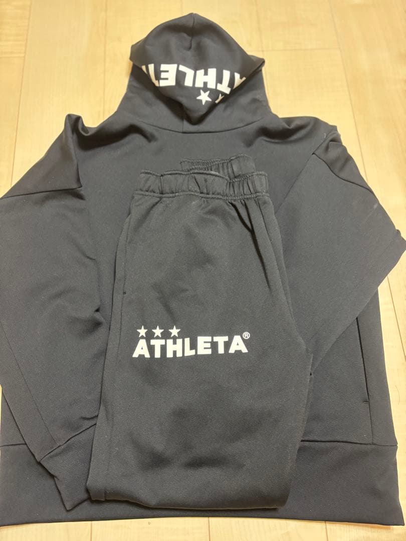 【美品】ATHLETA アスレタ 上下セットセットアップ 黒 M