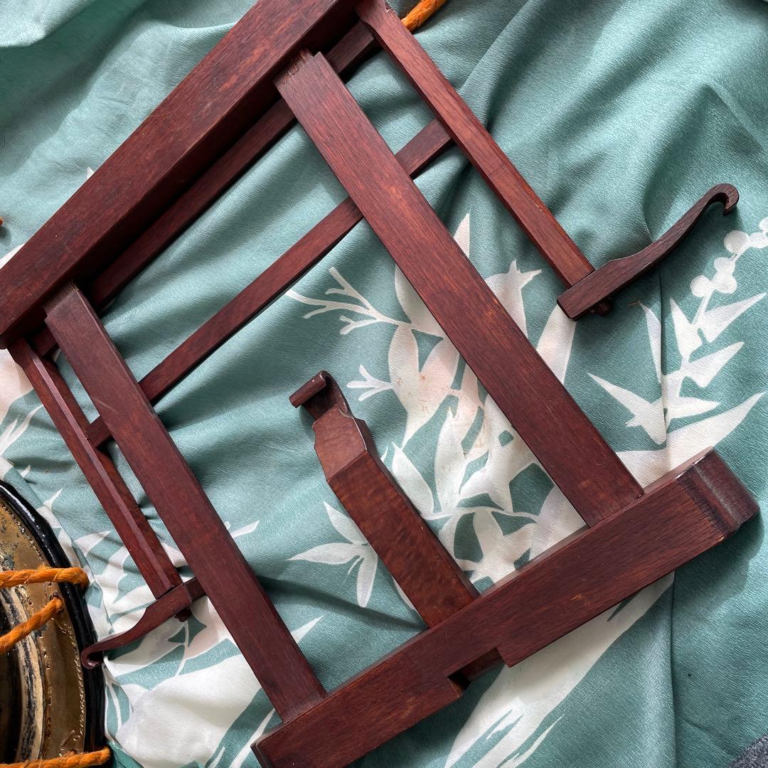 和太鼓 締太鼓 スタンド付 蒔絵 直径35cm 高さ16