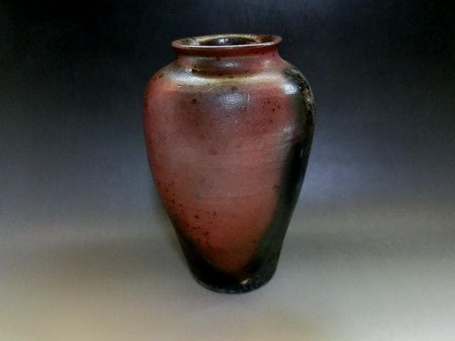 壷●古備前口広立ち瓶壺 古い備前焼き 江戸期 花瓶 花器 古美術 時代物 骨董■