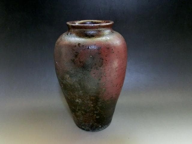 壷●古備前口広立ち瓶壺 古い備前焼き 江戸期 花瓶 花器 古美術 時代物 骨董■