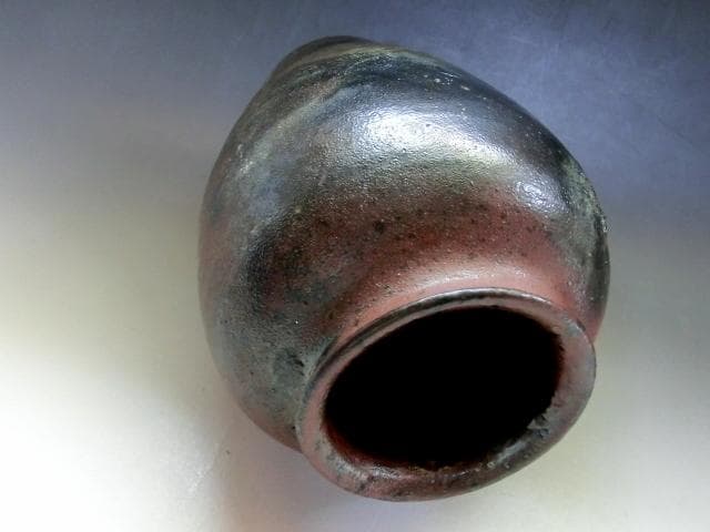 壷●古備前口広立ち瓶壺 古い備前焼き 江戸期 花瓶 花器 古美術 時代物 骨董■