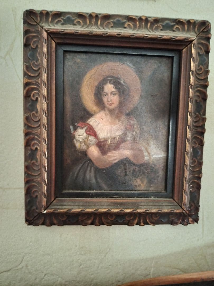 イギリスアンティーク古い油絵