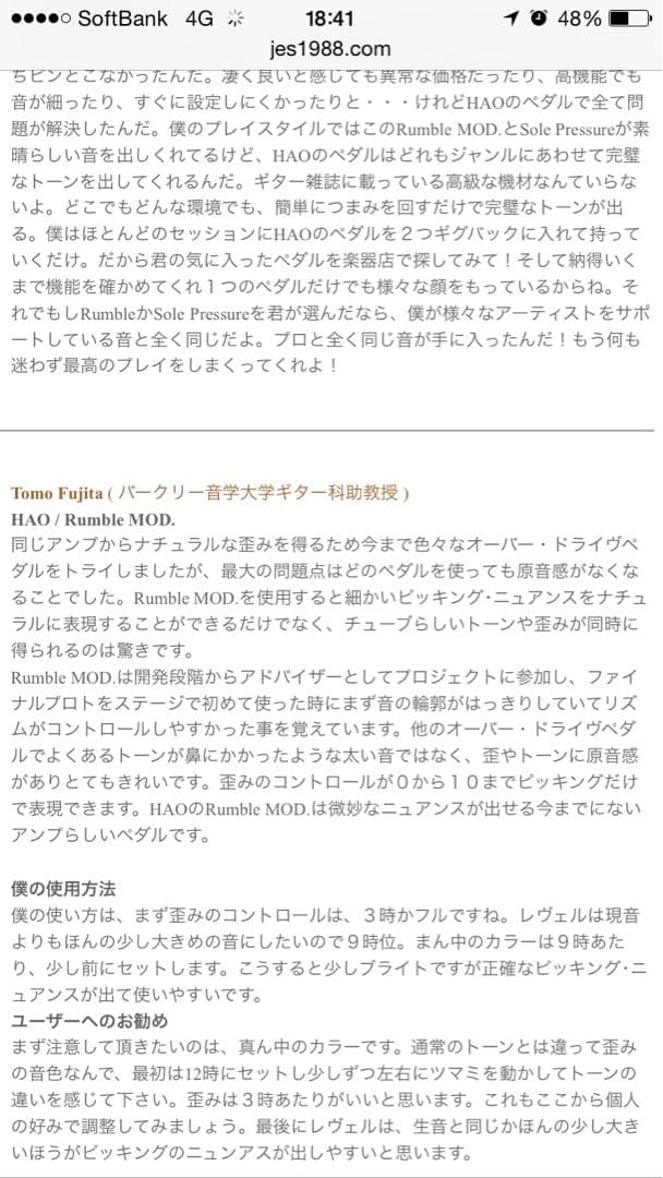 ギター HAO Rumble MOD
