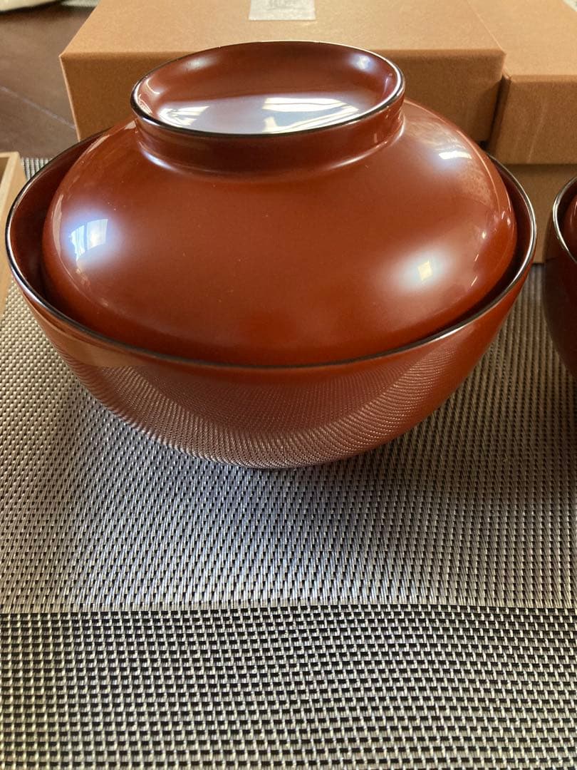 新品未使用品★輪島塗　天然木　漆塗り　お椀　大小2点